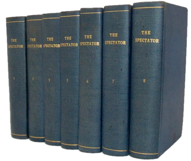 Addison & Steele. 1757 The Spectator, Volumes One to Eight (8 volumes)