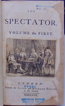 Load image into Gallery viewer, Addison &amp; Steele. 1757 The Spectator, Volumes One to Eight (8 volumes)