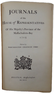 Journals of the House of Representatives of Massachusetts-Bay, 1715