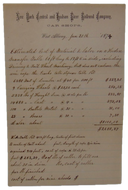 Manuscript Estimate, New York Central and Hudson River Railroad Company, Car Shops 1874