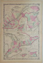 Load image into Gallery viewer, [MAP] Johnson&#39;s Lower Canada and New Brunswick with Johnson&#39;s Upper Canada