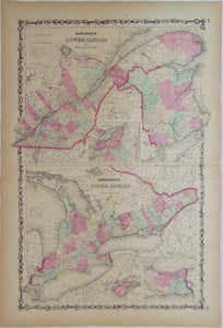 [MAP] Johnson's Lower Canada and New Brunswick with Johnson's Upper Canada