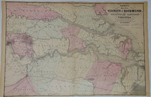 Load image into Gallery viewer, [CIVIL WAR MAP] Johnson&#39;s Map of the Vicinity of Richmond, and Peninsular Campaign in Virginia