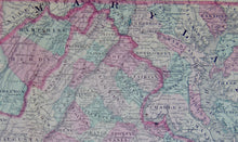 Load image into Gallery viewer, [MAP] Johnson&#39;s Virginia, Delaware, Maryland, &amp; West Virginia