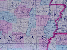 Load image into Gallery viewer, [MAP] Johnson&#39;s Arkansas, Mississippi, and Louisiana (c. 1860)