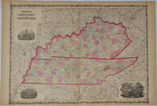 Load image into Gallery viewer, [MAP] Johnson&#39;s Kentucky and Tennessee (c. 1860)