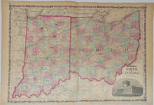 Load image into Gallery viewer, [MAP] Johnson&#39;s Ohio and Indiana (c. 1860)