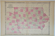 Load image into Gallery viewer, [MAP] Johnson&#39;s Iowa and Nebraska  (1864)