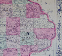 Load image into Gallery viewer, [MAP] Johnson&#39;s Iowa and Nebraska  (1864)