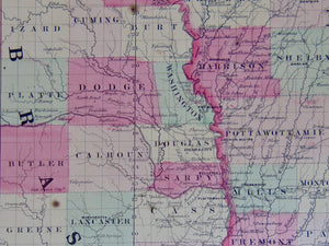 [MAP] Johnson's Iowa and Nebraska  (1864)