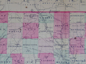 [MAP] Johnson's Iowa and Nebraska  (1864)