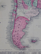 Load image into Gallery viewer, [MAP] Johnson&#39;s South America (1863)