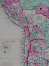 Load image into Gallery viewer, [MAP] Johnson&#39;s South America (1863)