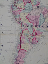 Load image into Gallery viewer, [MAP] Johnson&#39;s South America (c. 1861)