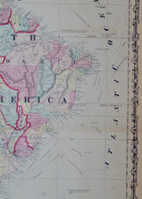 Load image into Gallery viewer, [MAP] Johnson&#39;s South America (c. 1861)