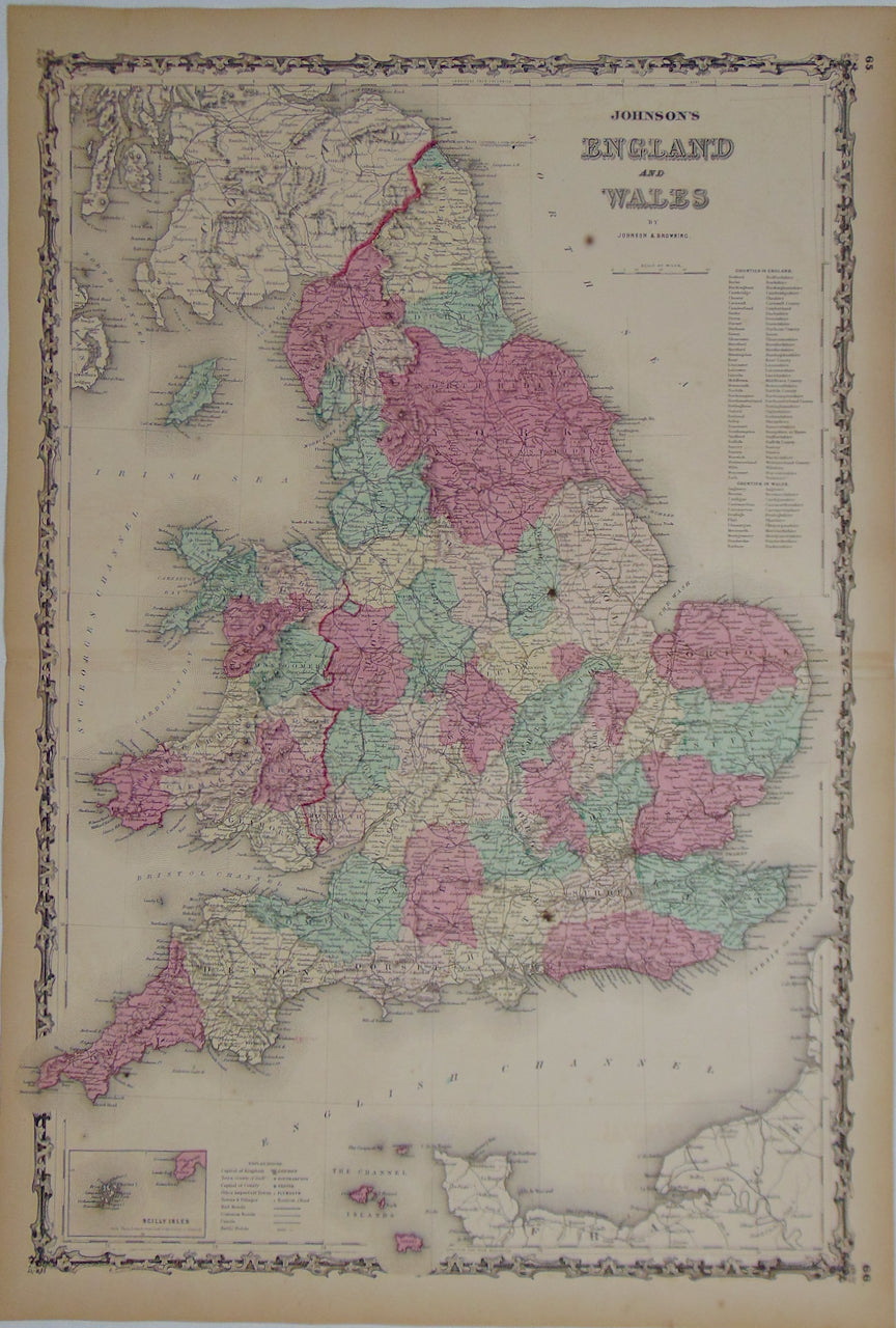 [MAP] Johnson's England and Wales (c. 1861)