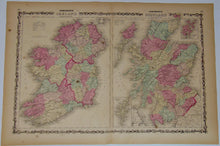 Load image into Gallery viewer, [MAP] Johnson&#39;s Ireland and Johnson&#39;s Scotland (c. 1861)