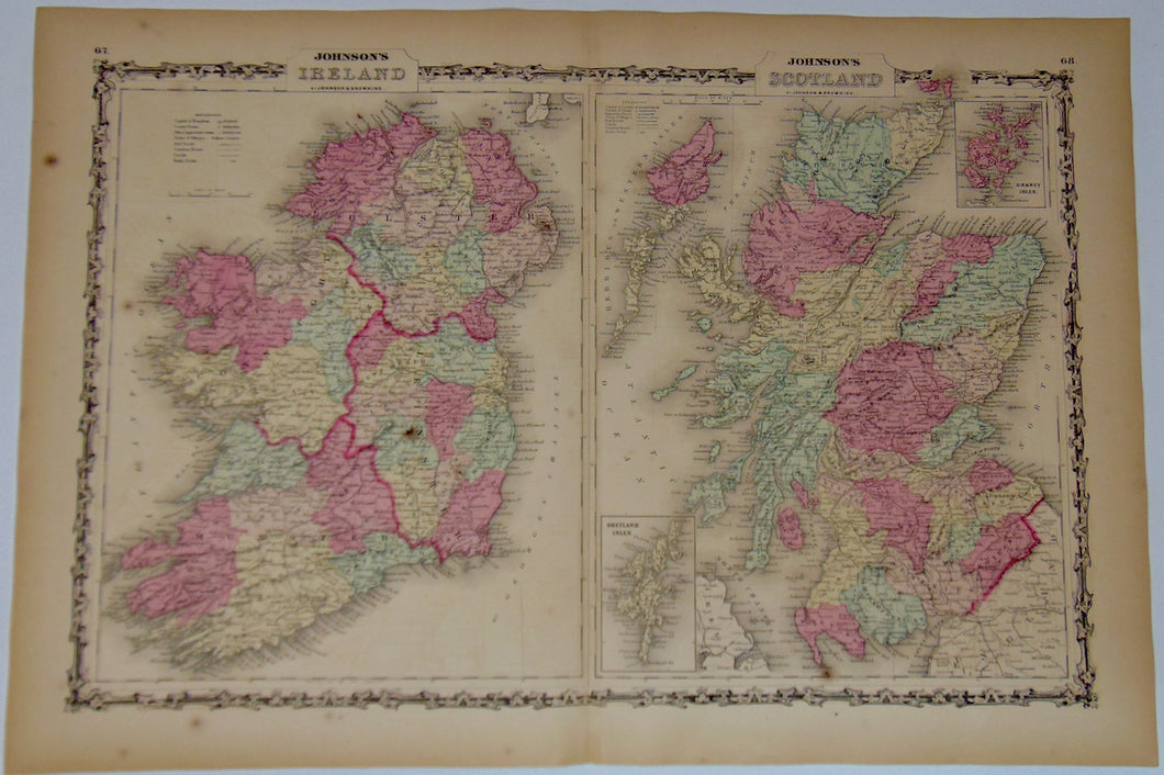 [MAP] Johnson's Ireland and Johnson's Scotland (c. 1861)