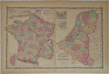 Load image into Gallery viewer, [MAP] Johnson&#39;s France [with] Johnson&#39;s Holland and Belgium (c. 1861)