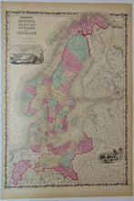 Load image into Gallery viewer, [MAP] Johnson&#39;s Prussia, Norway, Sweden, and Denmark (c. 1861)