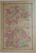 Load image into Gallery viewer, [MAP] Johnson&#39;s Germany no. 2 [with] Johnson&#39;s Germany no. 3. (c. 1861)