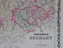 Load image into Gallery viewer, [MAP] Johnson&#39;s Germany no. 2 [with] Johnson&#39;s Germany no. 3. (c. 1861)