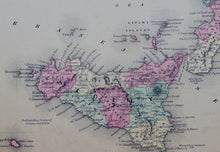 Load image into Gallery viewer, [MAP] Johnson&#39;s Northern Italy [with] Johnson&#39;s Southern Italy (c. 1861)