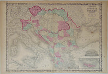 Load image into Gallery viewer, [MAP] Johnson&#39;s Austria, Turkey in Europe, and Greece (c. 1861)