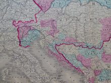 Load image into Gallery viewer, [MAP] Johnson&#39;s Austria, Turkey in Europe, and Greece (c. 1861)