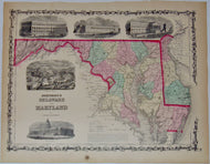 [MAP] Johnson's Delaware and Maryland (c. 1861)