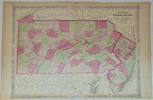 Load image into Gallery viewer, [MAP] Johnson&#39;s Pennsylvania and New Jersey (1864)