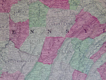 Load image into Gallery viewer, [MAP] Johnson&#39;s Pennsylvania and New Jersey (1864)