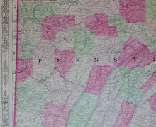 Load image into Gallery viewer, [MAP] Johnson&#39;s Pennsylvania and New Jersey (1864)