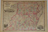 [MAP] Johnson's Pennsylvania, Delaware, Virginia and Maryland (c. 1861)