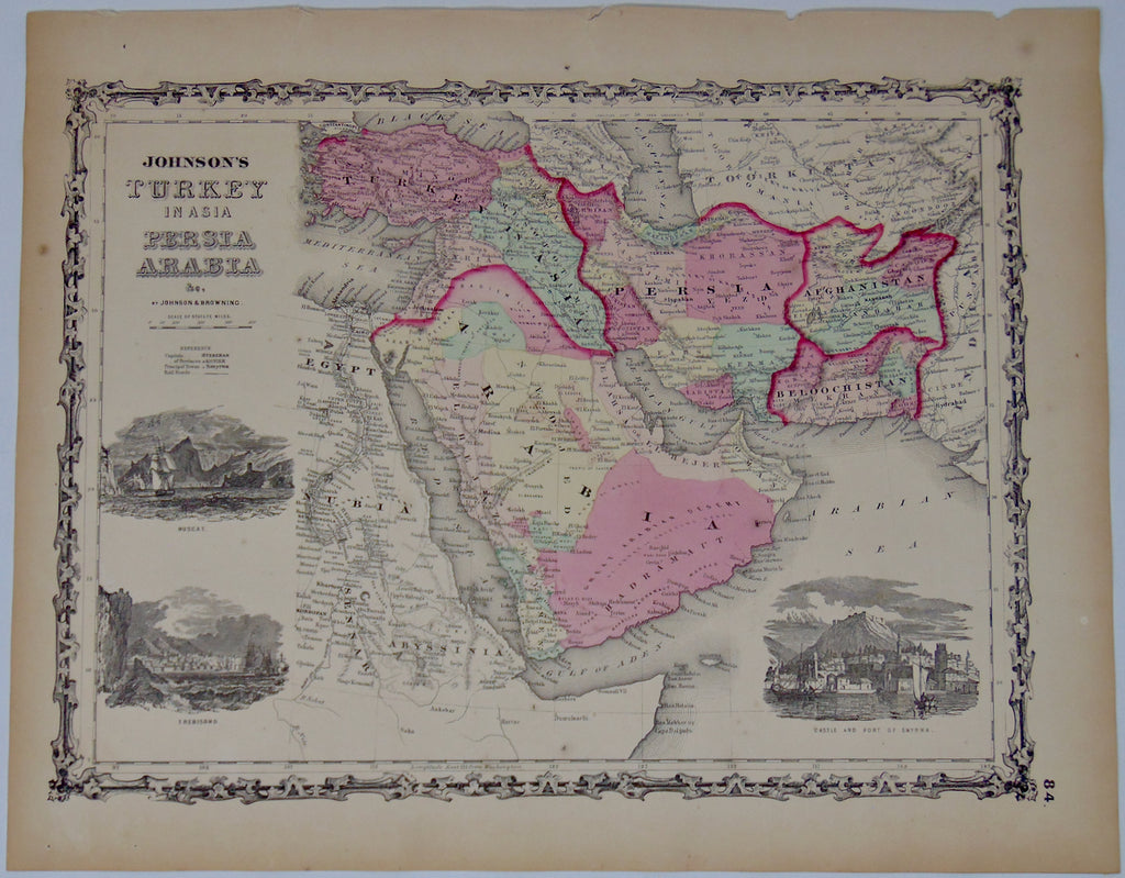 [MAP] Johnson's Turkey in Asia, Persia, Arabia (c. 1861)