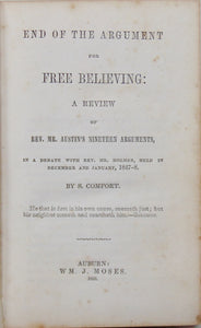 Comfort, S. End of the Argument for Free Believing, Debate Response