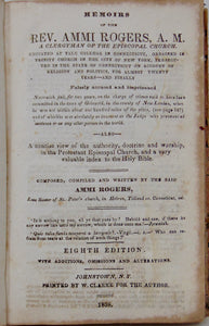 Rogers. Memoirs of the Rev. Ammi Rogers, accused of Sex Crimes (1838)