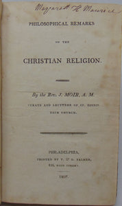 Moir, J. Philosophical Remarks on the Christian Religion (1807)