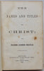 Maple, James. The Names and Titles of Christ (1860) Restorationist