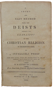 1812 Easy Method with the Deists, Certainty of the Christian Religion is Proven