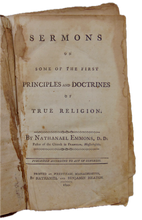 Load image into Gallery viewer, Emmons. Sermons on First Principles and Doctrines of Religion printed 1800