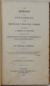 1833 Defense of the Protestant Episcipal Church, Thomas Brittan