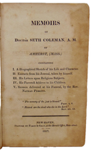 Load image into Gallery viewer, 1817 Memoirs of Doctor Seth Coleman, Deacon First Church Amherst