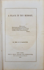 1858 Writings of a Blind Young Woman, Sarah Helen DeKroyft