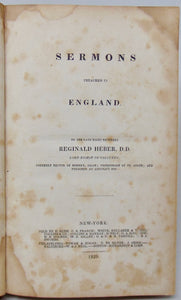 Bishop Reginald Heber, Sermons Preached in England (1829)