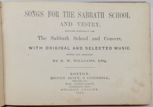 Williams. Songs for the Sabbath School and Vestry (1859)