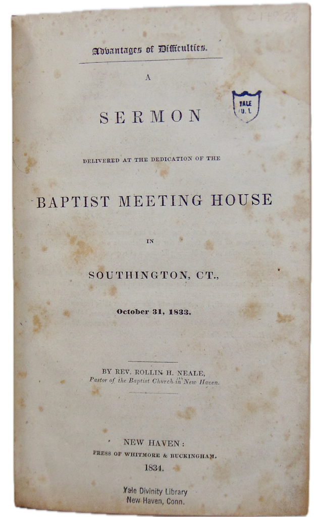 1834 Baptist Warns Against New School Theology, Advantages of Difficulties