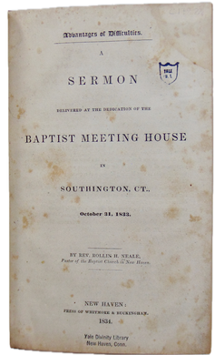 1834 Baptist Warns Against New School Theology, Advantages of Difficulties