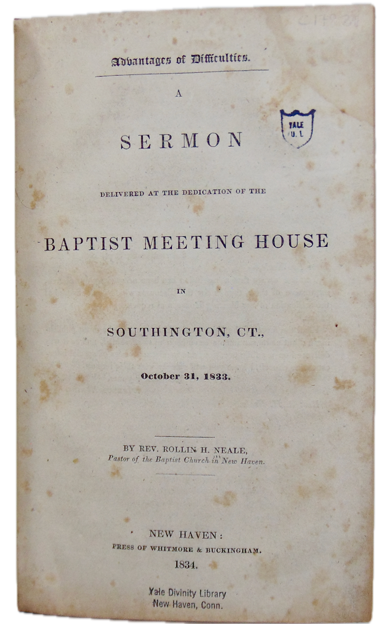 1834 Baptist Warns Against New School Theology, Advantages of Difficulties