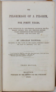 Abraham Norwood 1849 Pilgrimage of a Pilgrim, Universalist Minister